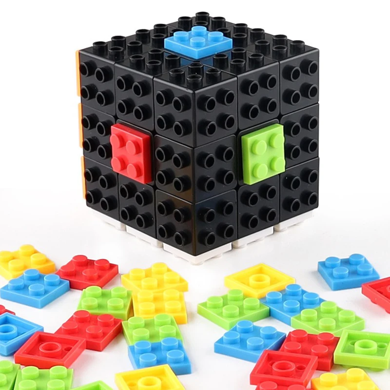 ビルディングブロック 3Dマジックパズルキューブ 3x3x3 DIY フィジェットトイ ブロック ストレス解消感覚玩具 ADHD教育ゲーム 子供 大人向け