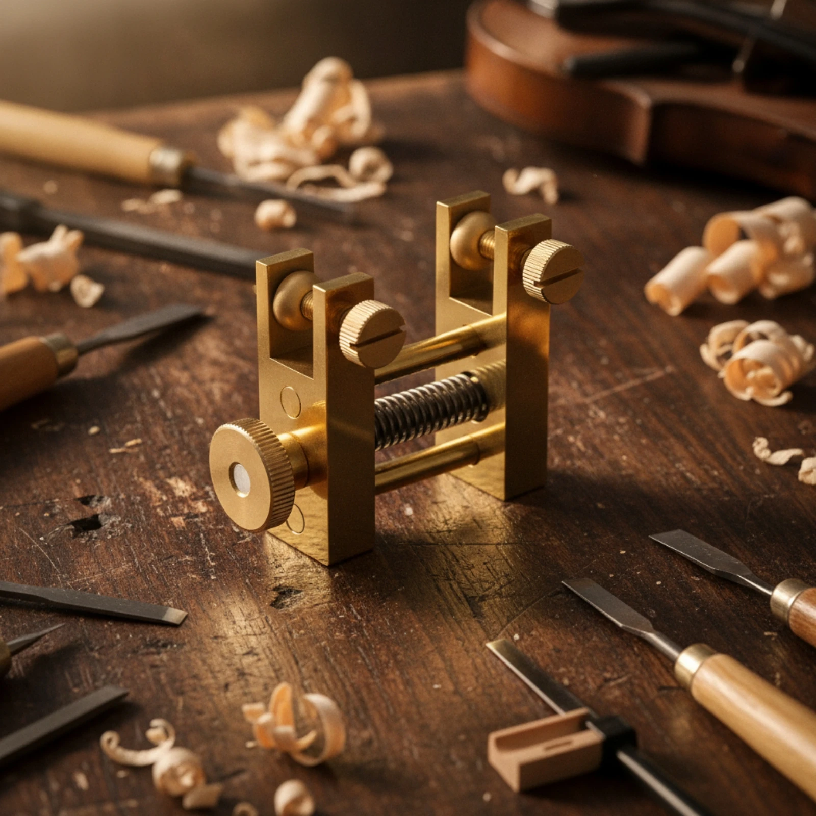 Violin Repair Clamp Brass Luthier Clamp Crack Repair Tool Non-Damaging Professional for Luthiers, Workshop