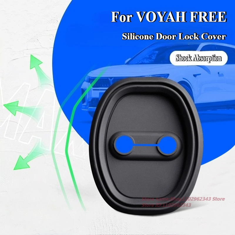 For VOYAH FREE Silicone Door Lock Cover Sound Insulation Shock Absorption Rust Rroof Waterproof Stain Resistant Car Accessories