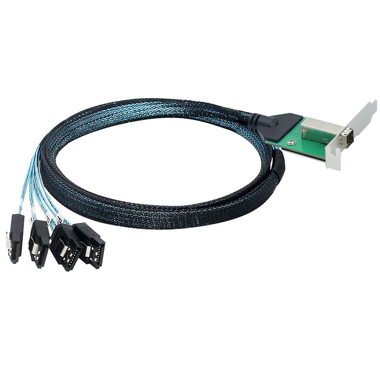 12G 30AWG External Mini SAS HD SFF-8644 female wiht PCBA to 4 Port SATA For Hard Disk Data Server Raid Cable adapter