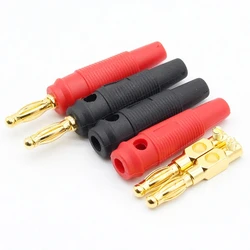 10/24/50Pcs 4mm Male Plugs Pure Copper Gold Plated Musical Speaker Cable Wire Banana Plug Connectors Jack for Audio Amplifier