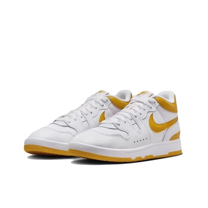 

Nike Patchwork Support Comfortable Outdoor Men's Low-Top Sneakers New Mac Attack Lightweight Durable Daily Commuting Casual Sports Flat Shoes White and Yellow Patchwork Color Fashionable Eye-Catching Street Walking Skateboard Shoes New Niche Design Fb8938