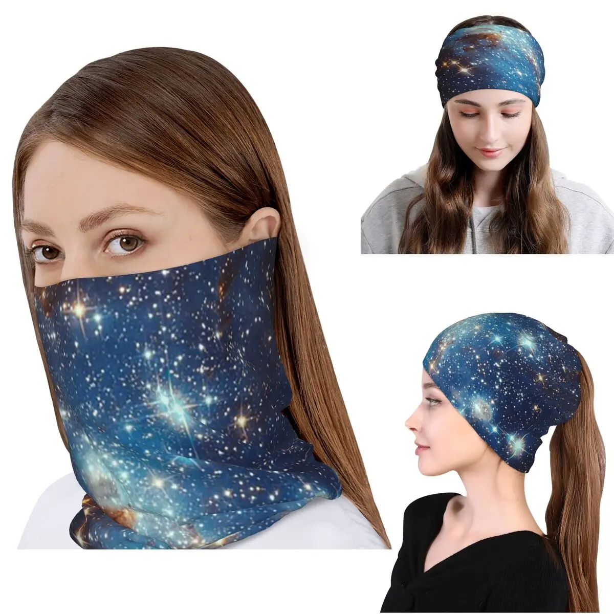 Space Galaxy Constellation Bandana Neck Cover Magic Scarf Multi-use Headwear Beanies Hat Unisex Adult All Season