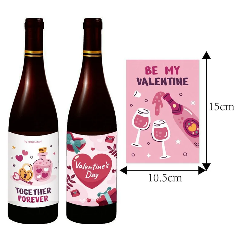 

6Pcs/Pack Wine Bottle Decoration Stickers Valentine's Day Decoration Stickers Stickers Labels