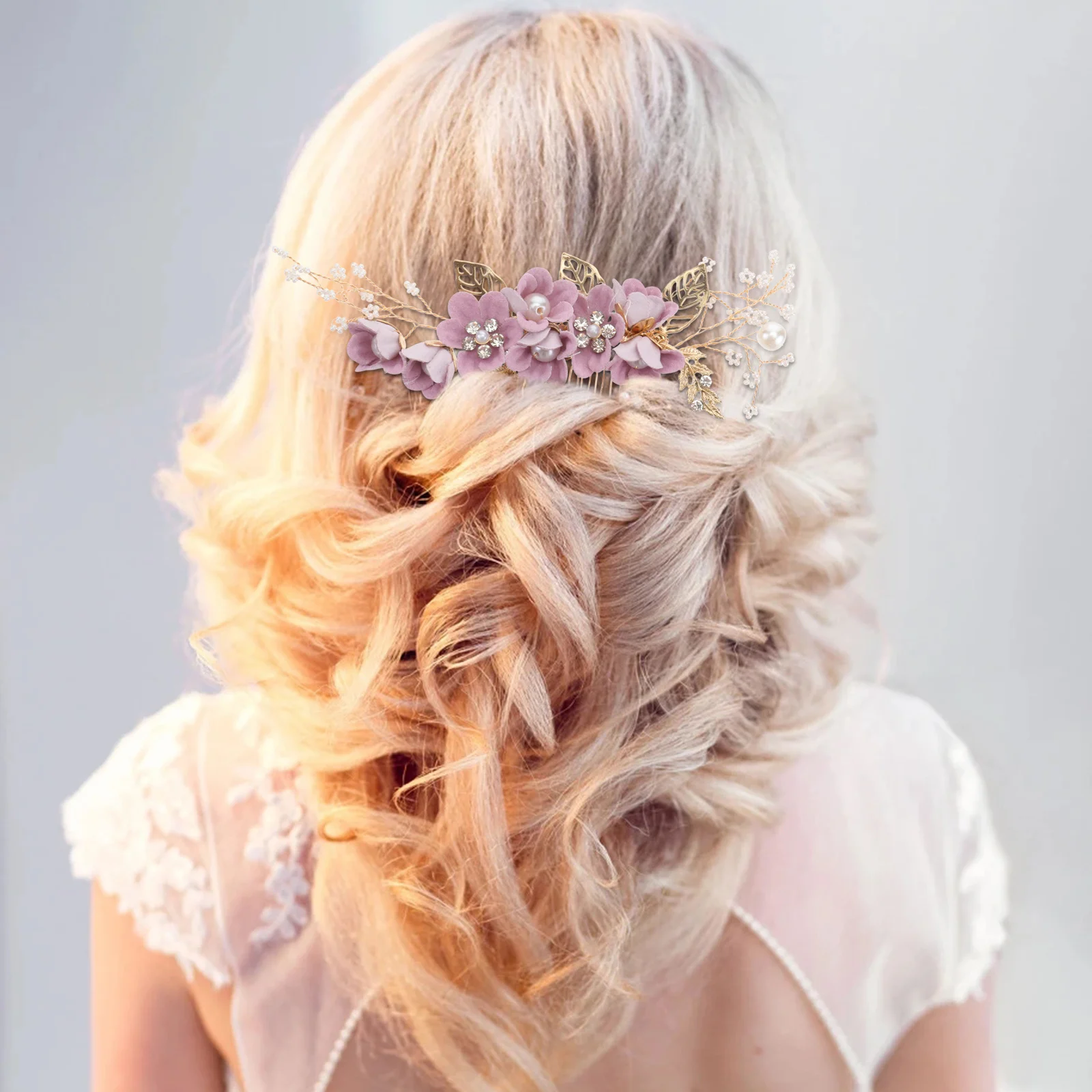 

Wedding Hair Comb Crystal Alloy Bridal Hair Accessories Flower Shape Headpiece for Bride Bridesmaid Comb for Bridal