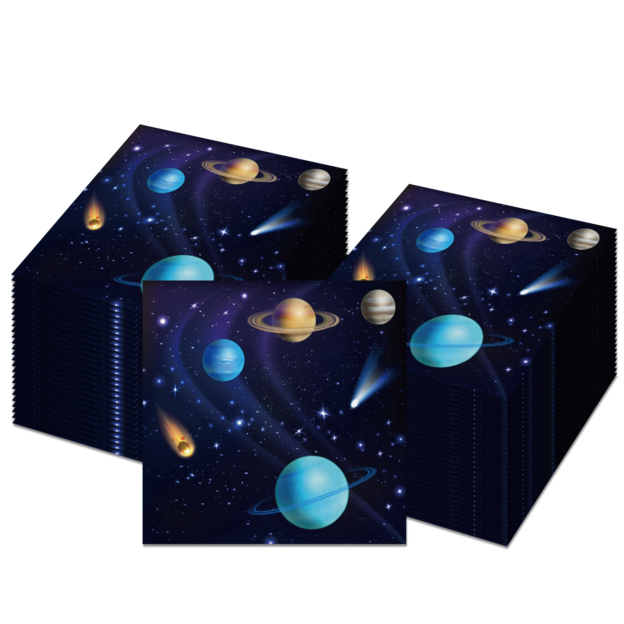 Cartoon Cosmic Space Planet Einweggeschirr Sets Kindergeburtstag Teller Papierservietten Tassen Babyparty Party Tischdekoration – Detail 4