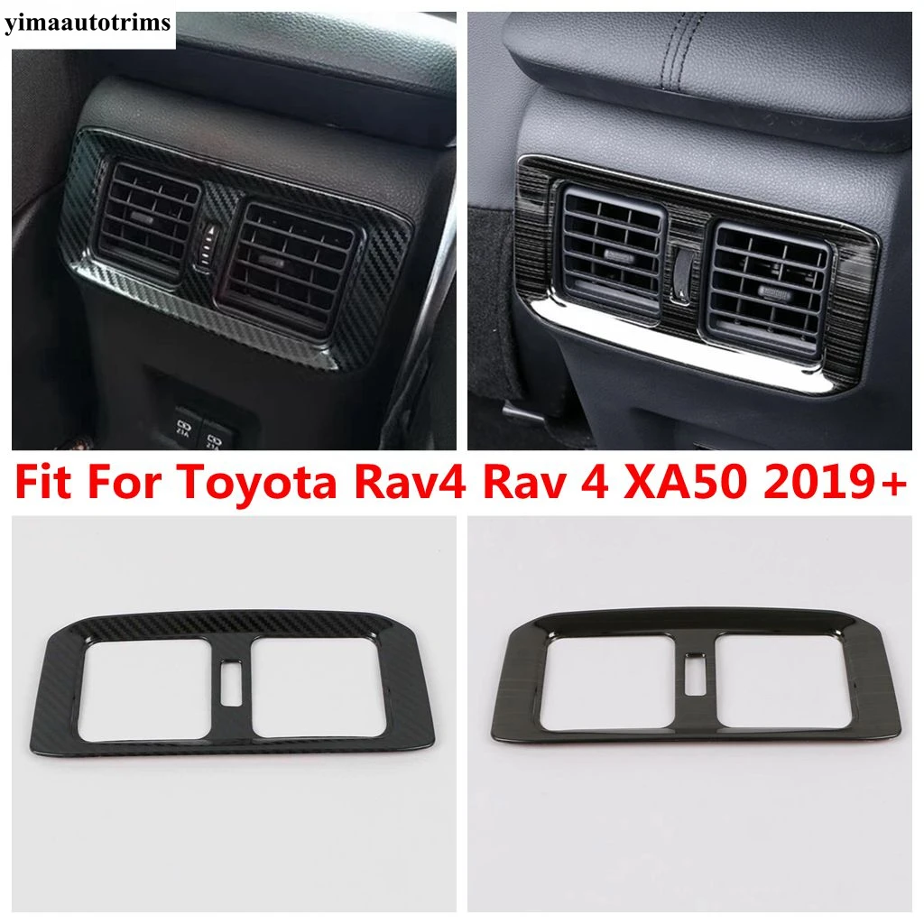 

Rear Armrest Box Air AC Conditioning Vent Outlet Frame Cover Trim Stainless Accessories For Toyota Rav4 Rav 4 XA50 2019 - 2023