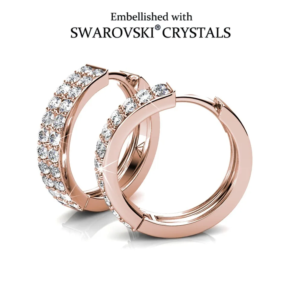 

Daisini круглые серьги-кольца оригинальные блестящие классические украшения, украшенные кристаллами Сваровски для женщин, свадебный подарок