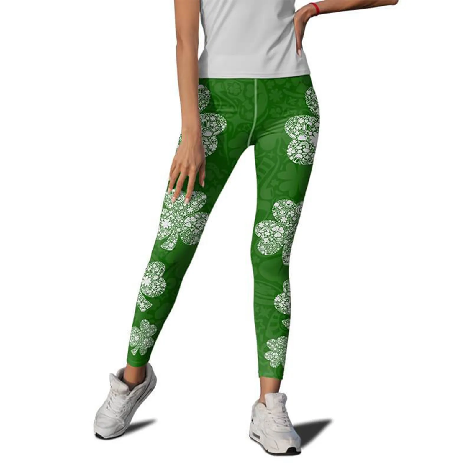 Laufen grün drucken Leggings Frauen St. Patricks Tag Push-up sexy Legging Hosen Pilates Yoga Gym Workout Strumpfhosen Pantalones lose