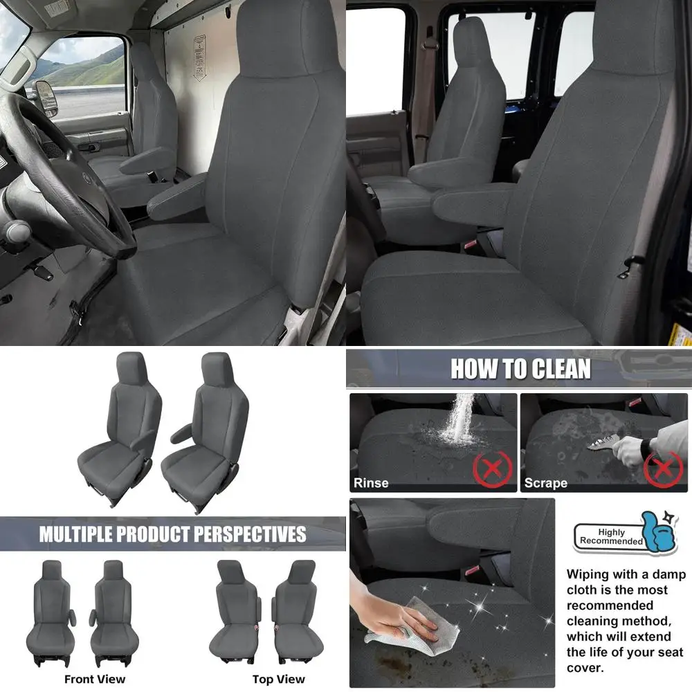 

Наборы чехлов на передние сиденья на заказ, замена для Ford E150 E250 E350 Van 2009-2023, высокие задние сиденья-ковши, мягкий голландский бархатный композитор