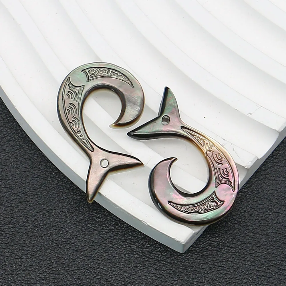 هاواي نمط الطبيعية أم اللؤلؤ شل قلادة منحوتة حورية البحر ذيل بولينيزيا سحر لصنع المجوهرات عقد دي اي واي القرط