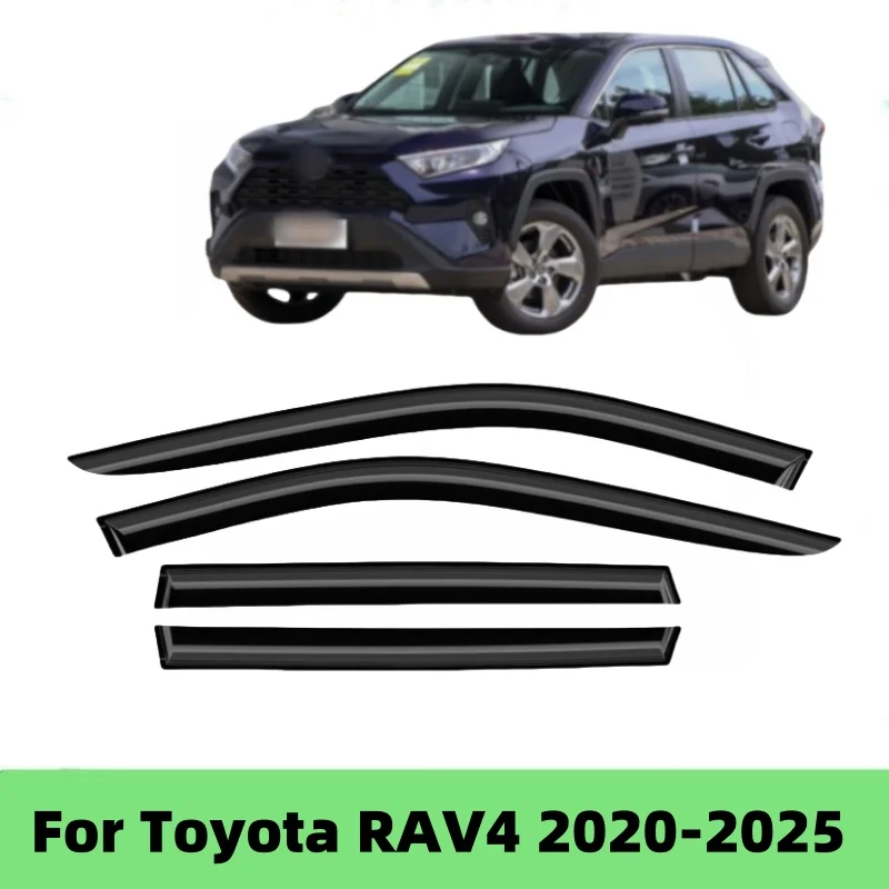 For Toyota RAV4 2020 2021 2022-2025 Window Visors Rain Sun Deflector Guard Weathershield Moulding Trim Cars Styling Accessories