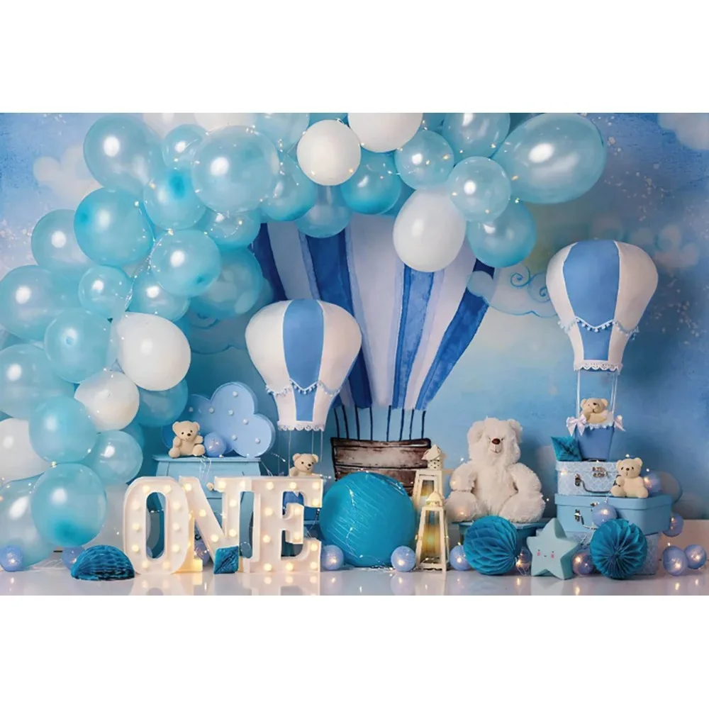 Newborn 1st Birthday Party Customized Decoration Photography Backdrop Colorful Balloon Boy Girl Baby Shower Photo Background