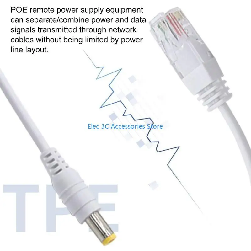 Y51A Ethernet Passive PoE Injector and Splitter with RJ45 DC5.5x2.1 mm Connectors For Networking Ethernet Power Extension