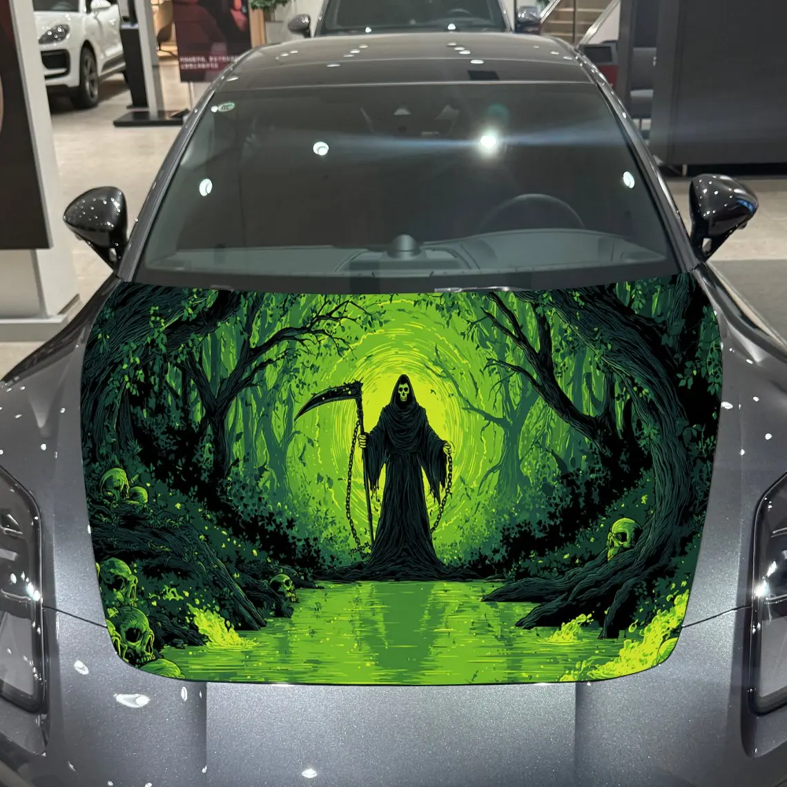 

Reaper Mystery Liquid Car Hood Sticker PVC Self Waterproof Stick Striking Auto Exterior Accessories Decor Protect Gift for Lover