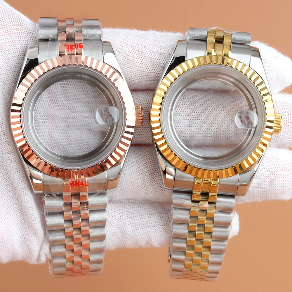 

Rose Gold Silver 36mm 39mm Case Sapphire Glass 316 Stainless Steel Jubilee Bracelet Men Watch Accessories Fit NH35 NH36 Movement