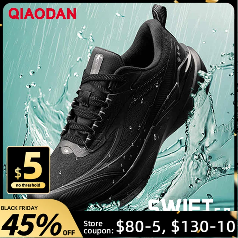 

QIAODAN Yuyan 5 Men's 2025 Winter Waterproof Sports Shoes Shock-absorbing Non-slip Rainy Day Running Shoes Sneakers QXB023254206