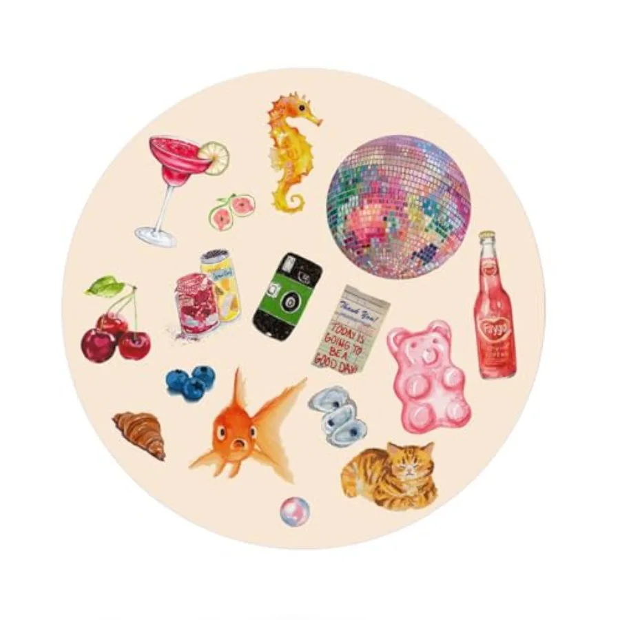 Cute Round Mouse Pad for Desk, Pink Kawaii Office Decor for Women, Office Supplies for Women, Personalized Computer Mouse Pads