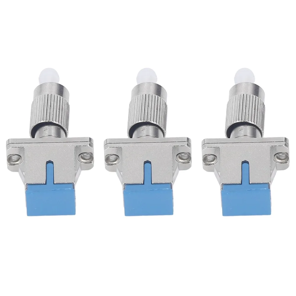 3PCS Low Insertion Loss FC Male to SC Female Connector Durable Single Mode Fiber Optic Converter Adapter