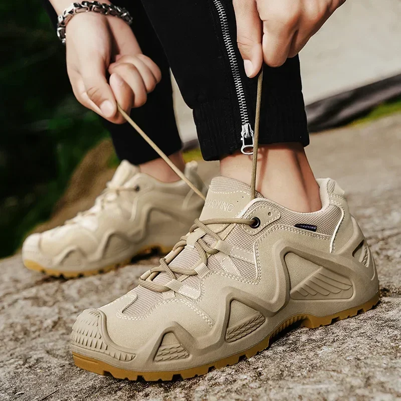 Outdoor Mens Hiking Shoes Combat Tactical Desert Boots Men Field Hunting Climbing Training Waterproof Sneakers Warm Sports Shoes