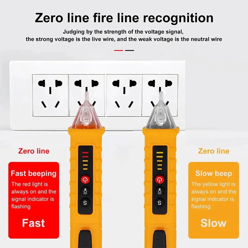 Portable Voltage Detector Smart Non-Contact Tester Pen Meter Sensor Test Indicator Digital 12-1000V Volt Current AC