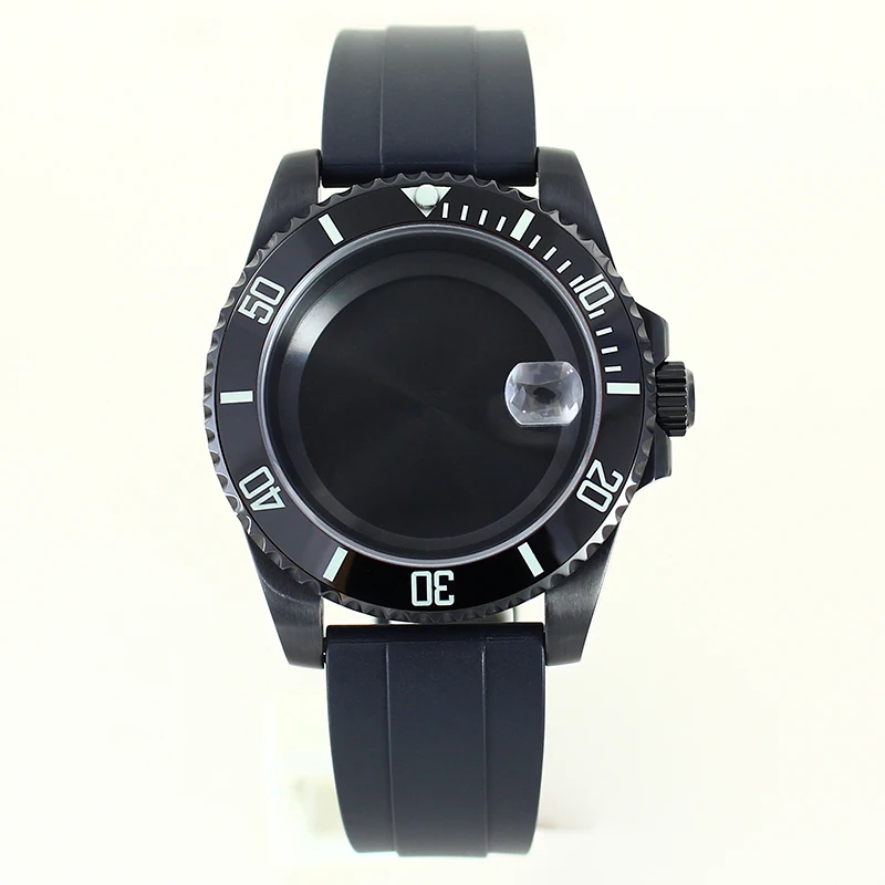 

40mm NH35 Watch Case 120Clicks For SUB GMT NH35 NH36 NH34 NH39 NH70 Miyota8215 Eta2824 PT5000 Rubber Strap Sapphire Crystal Glas