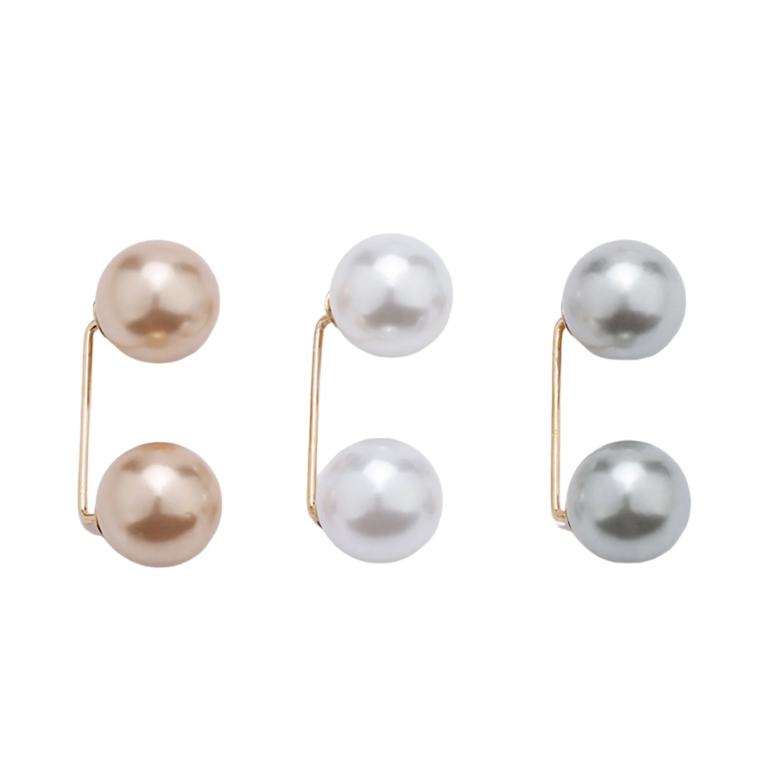 3 Pieces Faux Pearl Brooch Anti-Exposure Neckline Safety Pins for Women Girls Wedding Party Decorations