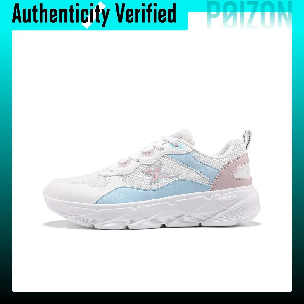 XTEP Breathable And Resilient Low top Casual Running Shoes Women's White Blue Pink 875318110032-1