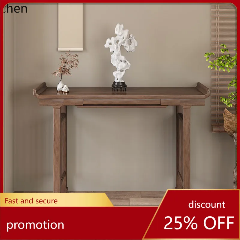Cz walnut solid wood entrance table for homecasual raised head table zen table