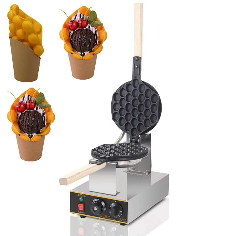 Máquina de fazer waffle antiaderente elétrica, Egg Bubble Waffle Maker, Eletrodoméstico, Cozimento Snack Waffle Bread Baking Make, Comercial