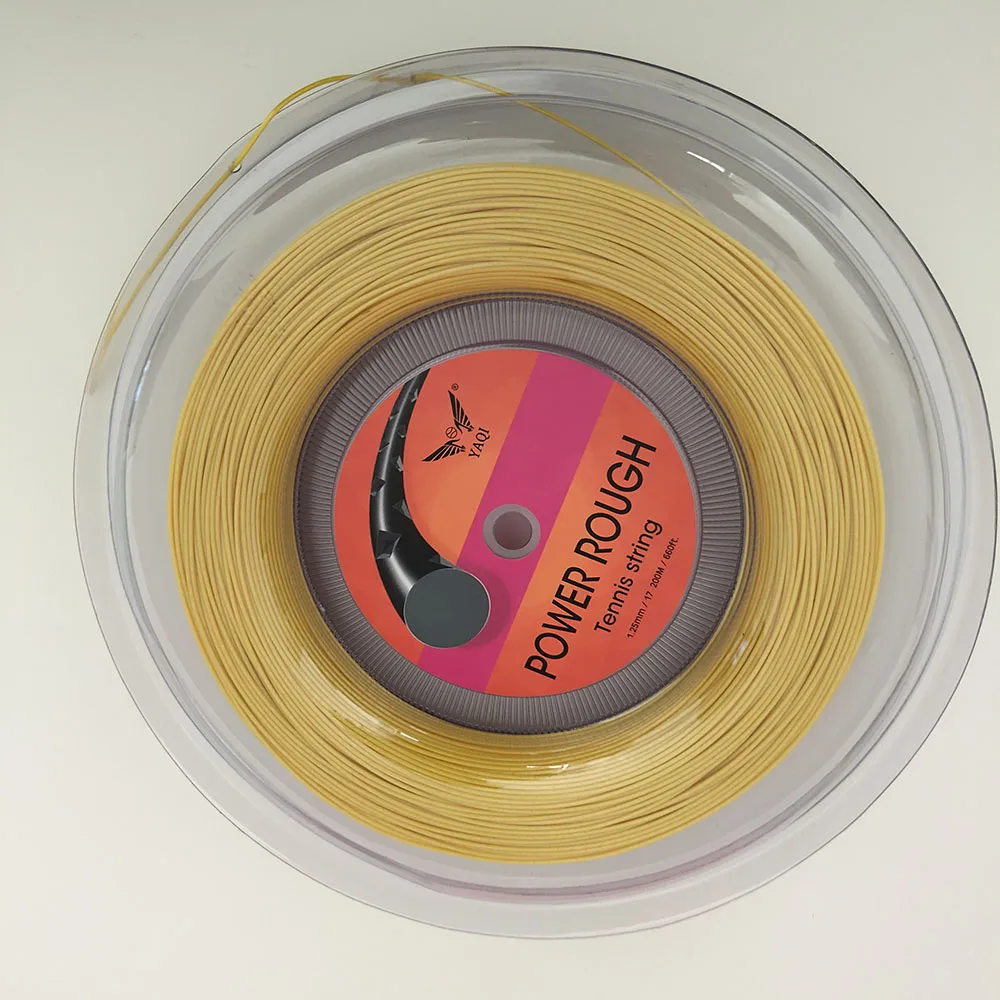 Quality Premium Poly Durable  200M Gold Yellow Power Rough Tennis String