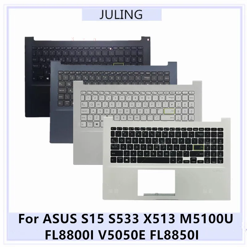 For ASUS V5100E X513 K513E M5100U S513 Plastic Version Only Laptop Palmrest Upper Cover with US/RU/UK Keyboard