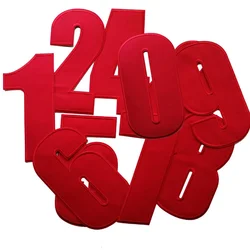 22CM Tall Red Digital Cloth Sticker Jersey Number Badge Back Sticker DIY Embroidery Patch A134