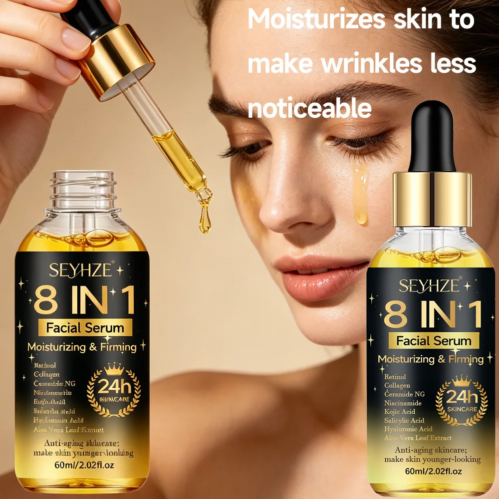 SEYHZE 8-in-1 Hydrating Serum Skincare Set, 2pcs – Formulated with Niacinamide, Collagen + Niacinamide, Ceramides, Aloe Vera, an