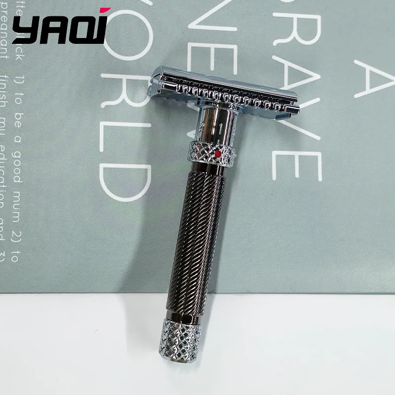 2026 Yaqi New Arrival！Adjustable Final Cut OC Gunmetal Men's Safety Razor Classic Double Edge Shaving Razor High Quality