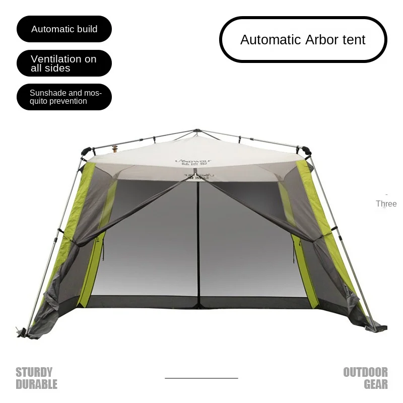 Outdoor Quick Open Awning Rain and Mosquito Barbecue Road Trip Sun Protection Beach Multi-canopy Automatic Pergola Tent