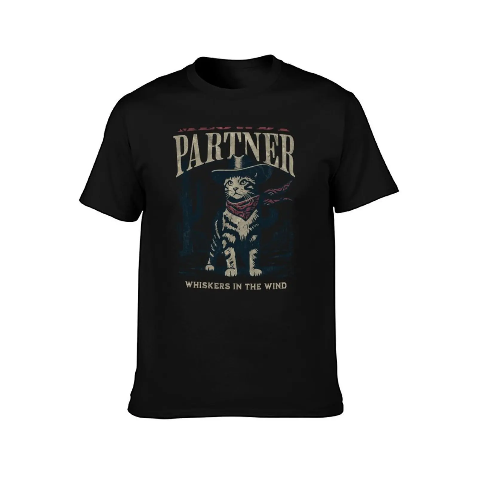 Meowdy Partner Whiskers in the Wind Essential T-Shirt Basic Casual Wear Short Sleeve Top T-Shirt