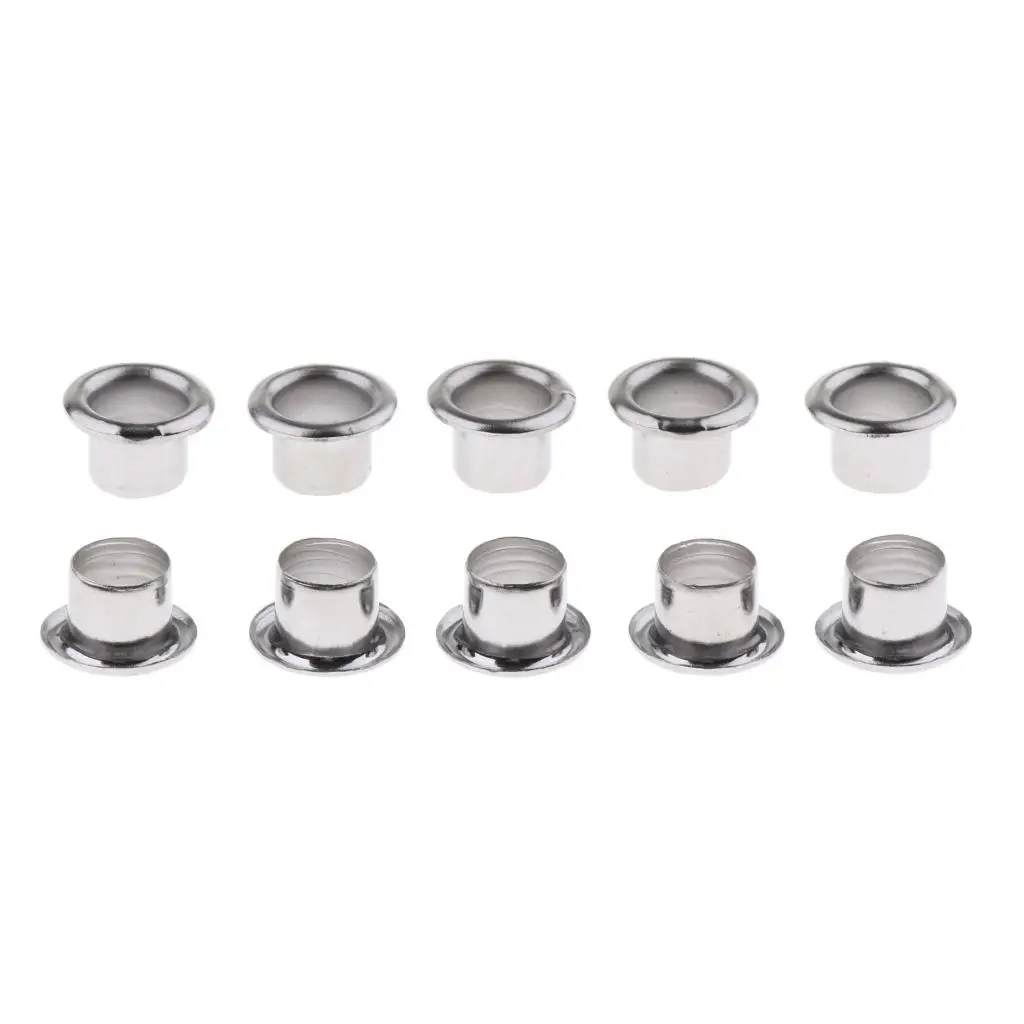 Robust 10-piece metal badge grommet drum ventilation slots silver for