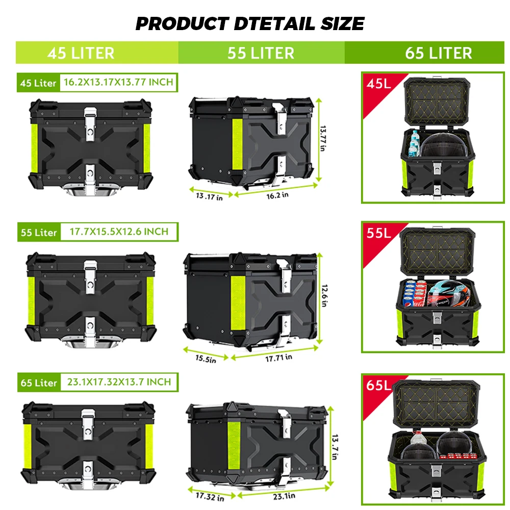 Motorcycle Helmet Case Aluminium Top box Tail Luggage Boxes For BMW R1200GS ADV F700GS F800GS For CFMOTO 800MT For Tiger 900 - Image 3