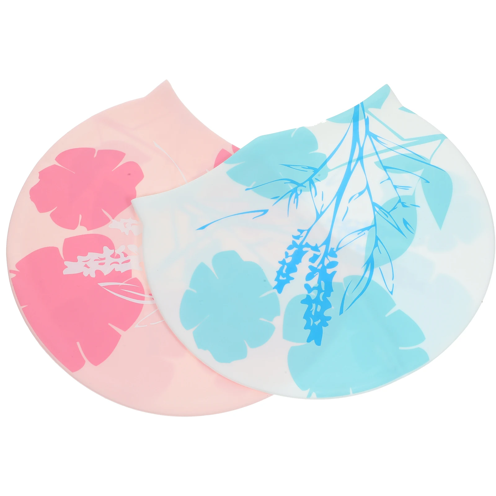 

2pcs Elastic Silicone Swimming Hat For Adults Large Unisex Swim Cap Durable Non-Slip Comfortable Hair Protection Long Hair Bath