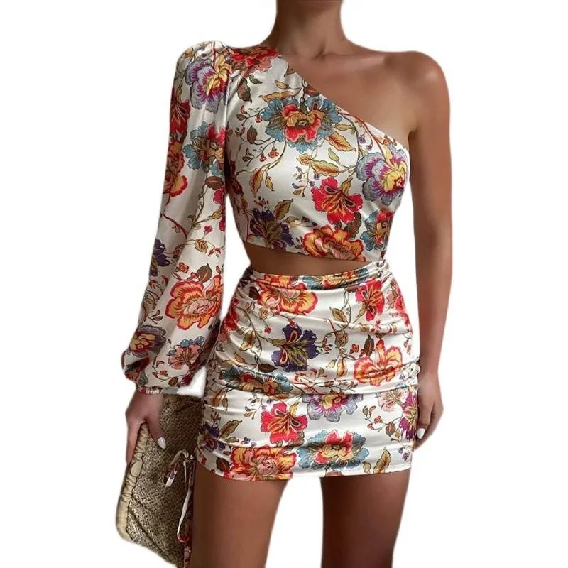 Lanterna bufante com estampa floral Sve One Oulder Cutout Dr Ele Faion feminino outono 2024 coleção 00% outro material