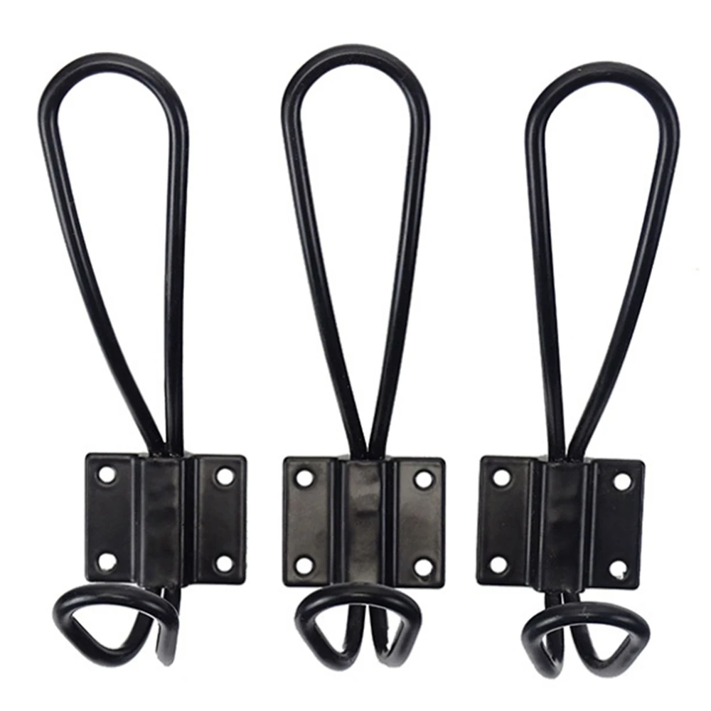 10 Pieces of Country Entrance Hook Decoration Wall Hanging Black Double Hanging Farmhouse Hook with 40 Screws