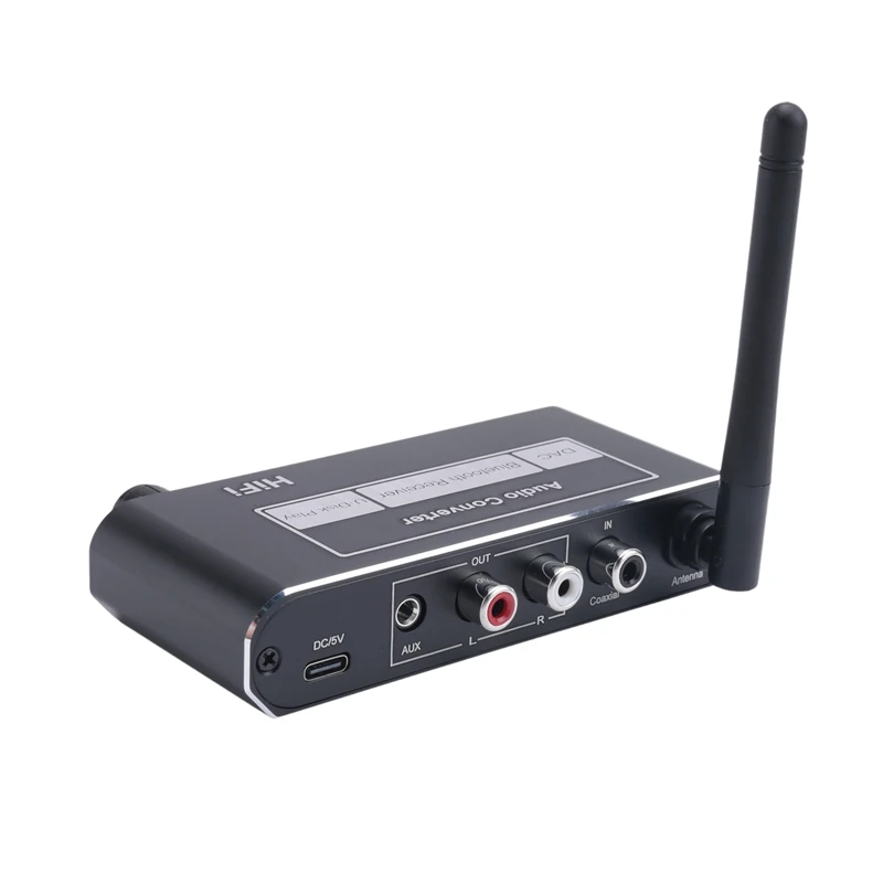 SCLS HIFI Bluetooth 5.2 오디오 수신기 DAC 동축 디지털-아날로그 변환기 3.5Mm AUX RCA 스테레오 무선 어댑터