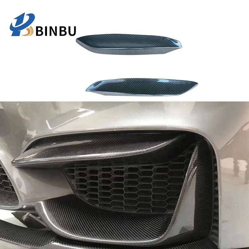 FOR  M3 F80 M4 F82 carbon fiber front bumper corner Front upper wrap angle Trim 2014-2019