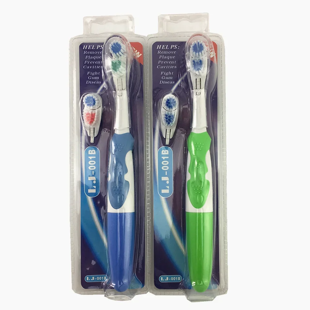 Electric Toothbrush Set with 2 Brush Heads + Cross Bristled Replacement