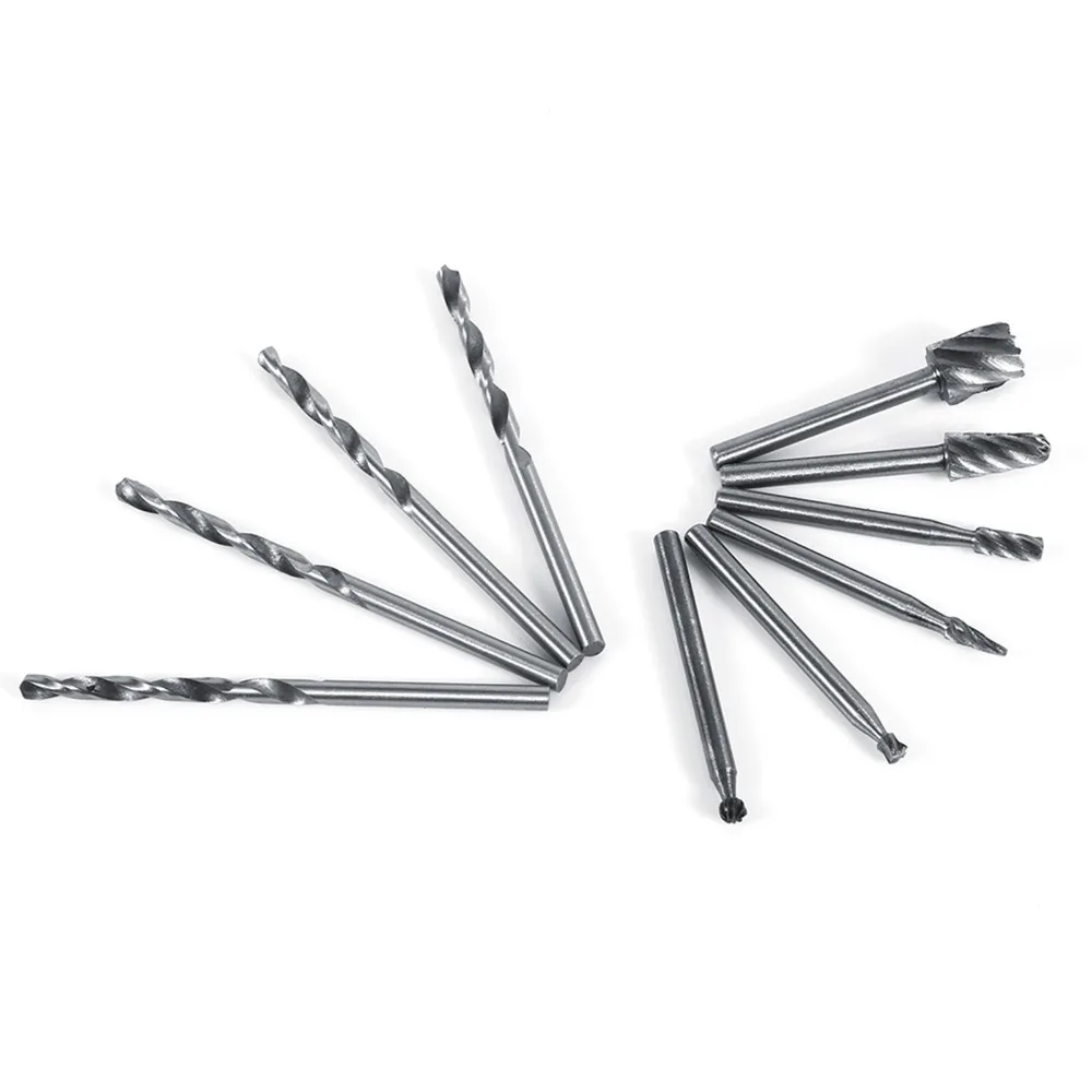 11Pcs Efficient Combined Drill Bit Durable Complete Milling Cutter High Hardness Electric Grinder Woodworking