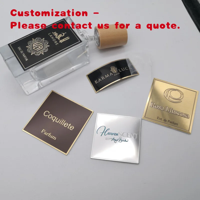 custom.Custom Aluminum Embossed Bottle Label Metal Perfume Metal Sticker Metal Wine Label