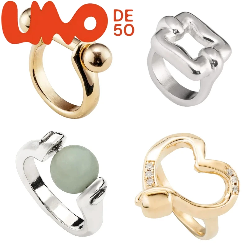 Новое поступление! Кольцо UNOde50 из 24-каратного золота/серебра — доступные роскошные украшения для нее
