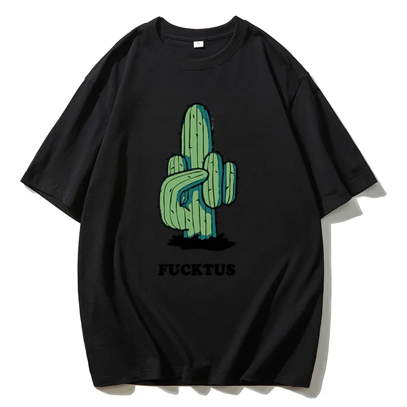 Hirsionsan Cactus Graphic Printed T Shirt Women Summer  Soft Short Sleeve Tee Female Oversized High Street Gothic Top