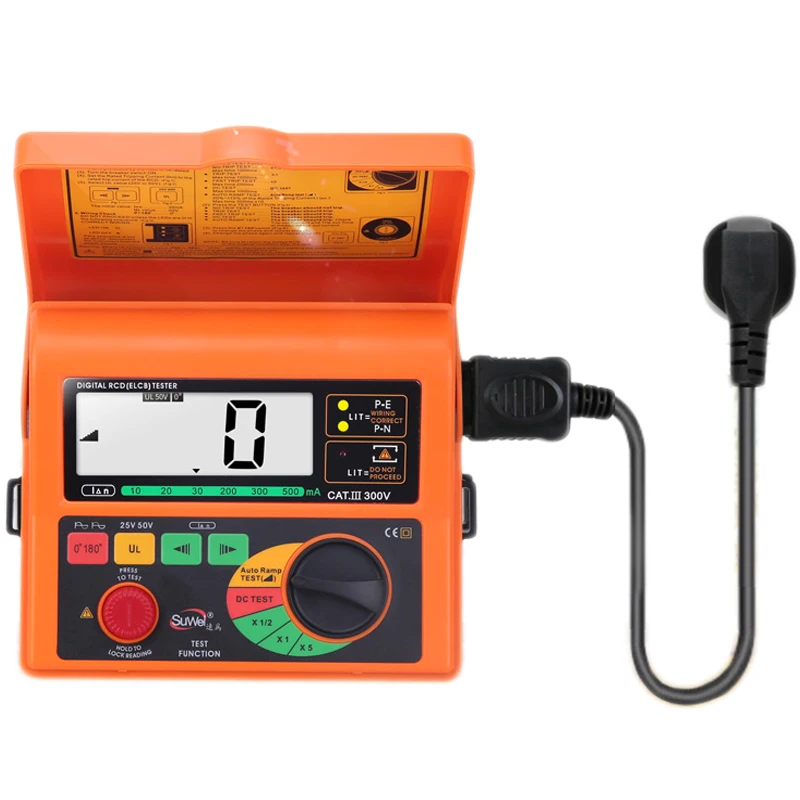 

10/20/30/200/300/500mA Leakage Switch Tester Smart Sensor SW5406 Digital RCD ELCB Tester Leakage Current Testing